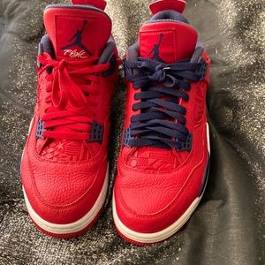 Jordan 4’s with box blue and red color way authentic